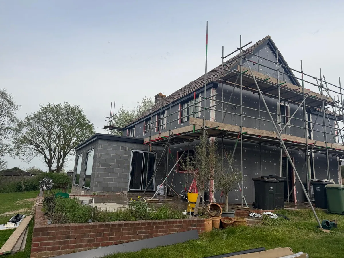 EPS insulation being installed